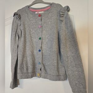 Mini Boden Gray Cardigan with Multicolor Buttons